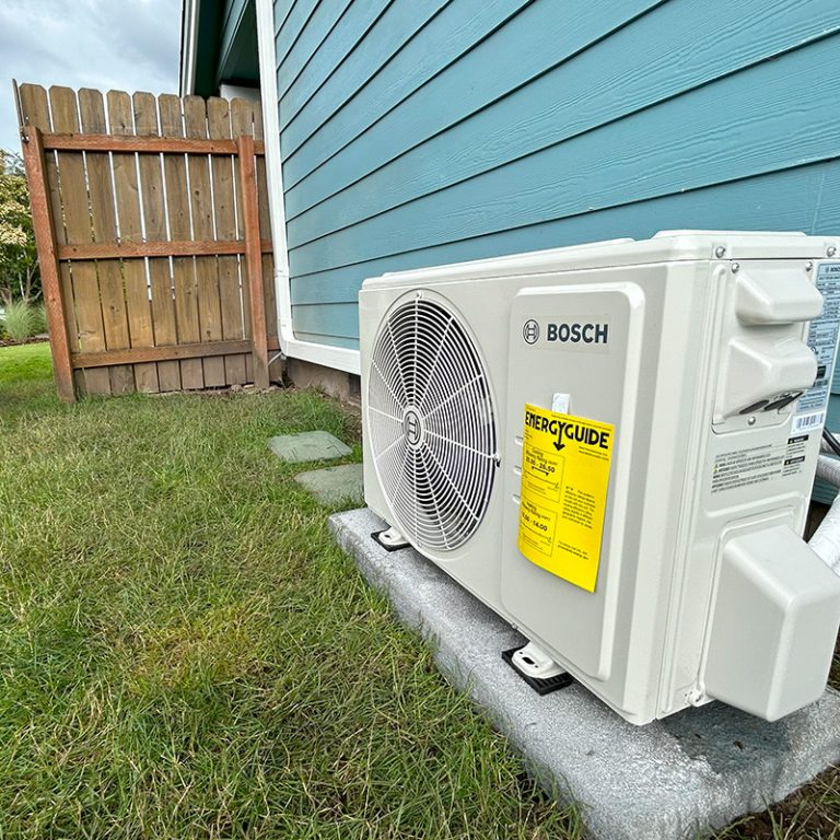 ductless mini split heat pump installed